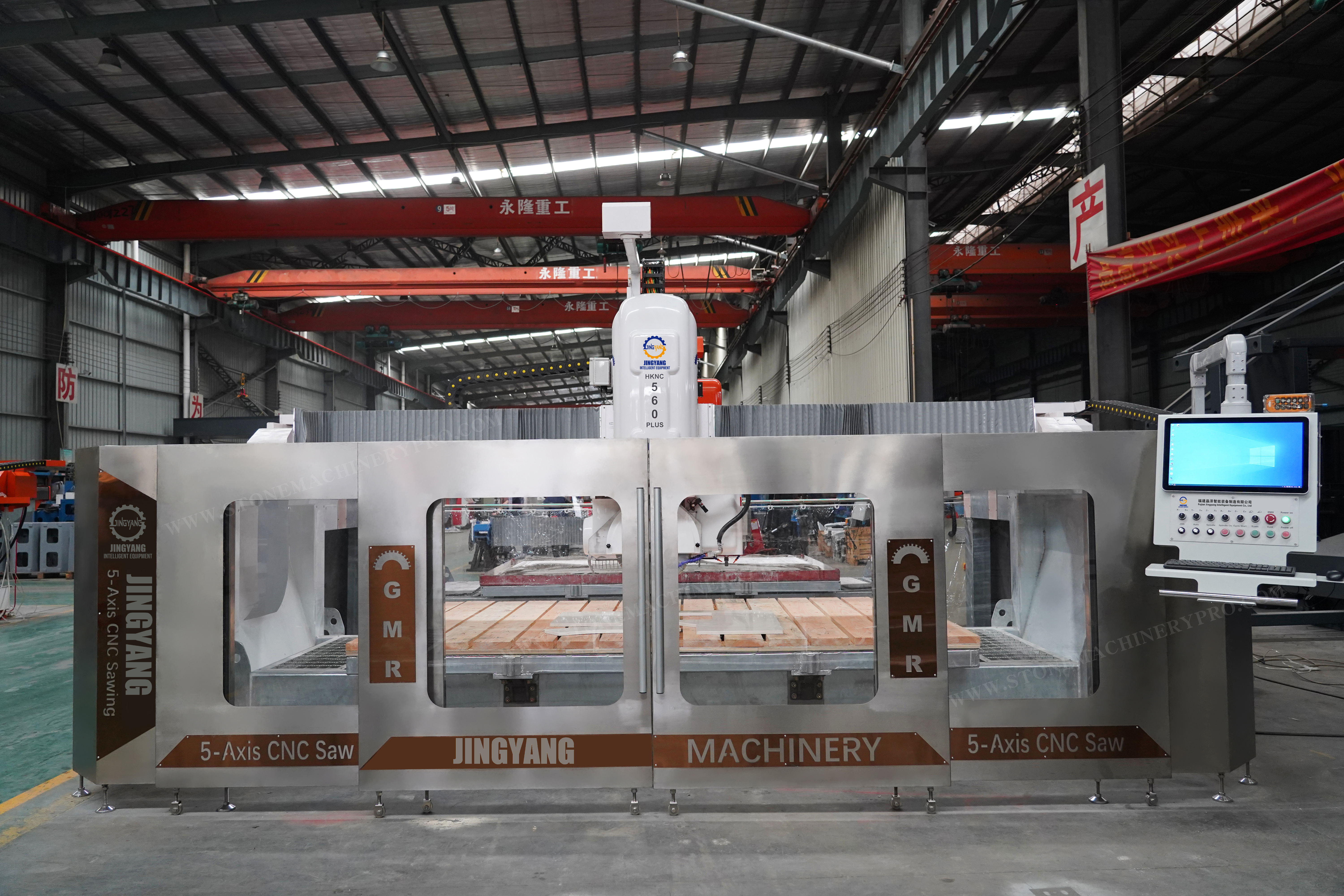 jingyang machinery hknc 560 router italy cnc 5 1 axis stone cutting machine bridge saw work on marble sink for granite counter top-1