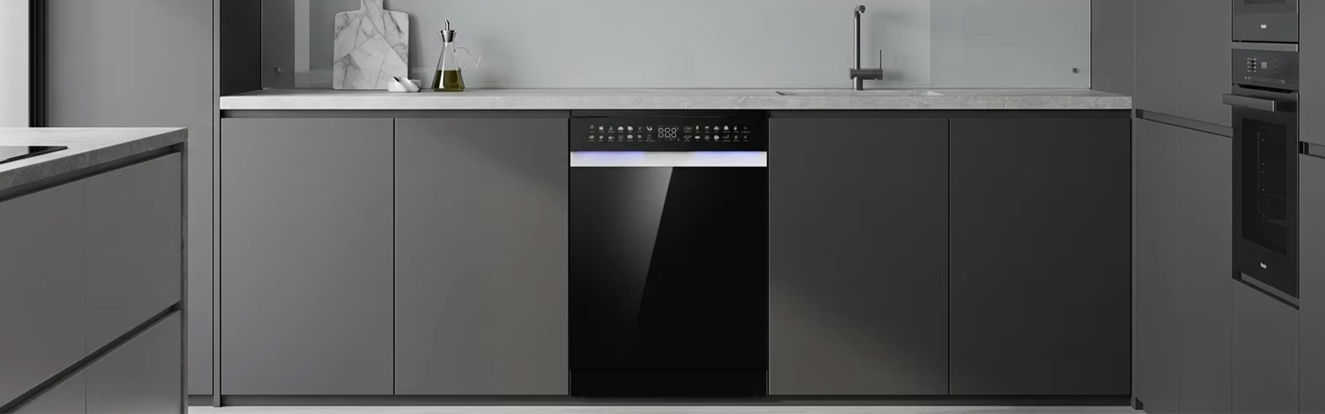 Wholesale Freestanding Dishwasher Black Multi-Program Touch Control UV Sterilization Self-Cleaning Kitchen Appliance Bulk Order OEM Factory factory