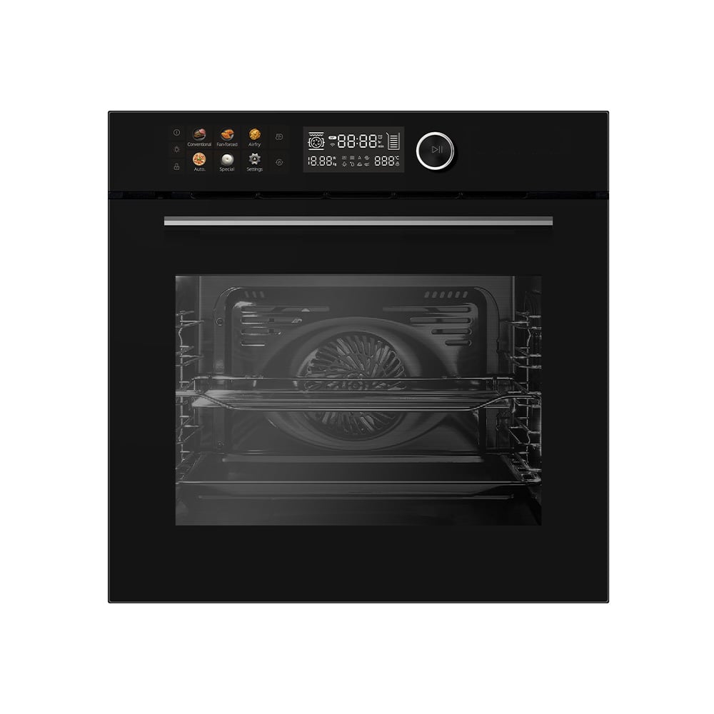 Wholesale Built-in Electric Oven Black Tempered Glass Fan Forced Convection Air Fry Multi-Function Kitchen Appliance Bulk Order OEM Factory