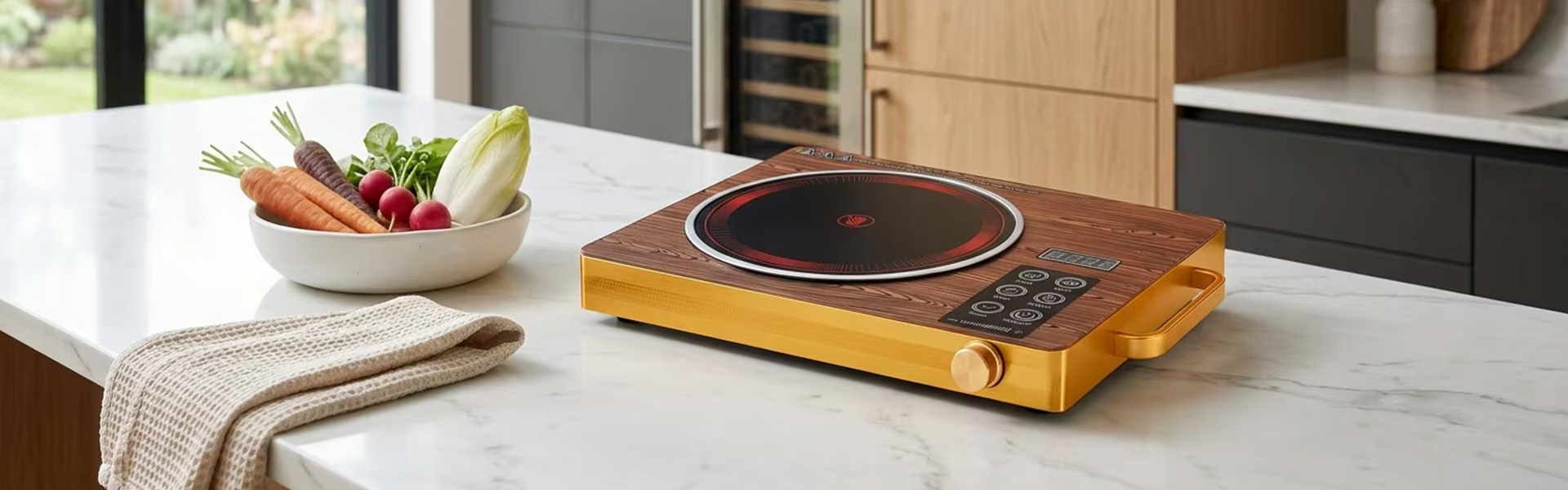 Wholesale Single Burner Infrared Cooker Wood Grain Ceramic Glass Electric Stove Multi-Mode Knob Control Portable Cooktop Bulk Order OEM Factory supplier