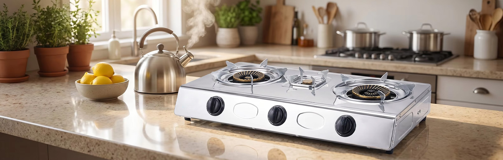 Custom Desktop Gas Hob with 3 Burners, Stainless Steel Tabletop Gas Stove for Home Kitchen, OEM/ODM Wholesale factory
