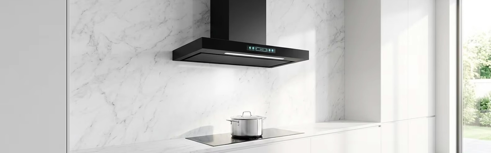 Sleek Black Chimney Range Hood with Touch Control and LED Display Built for Wholesale and Project Supply details