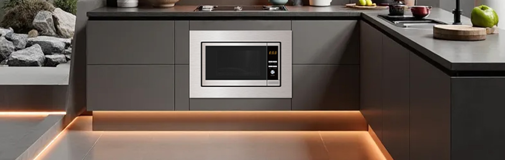 Custom Built-in Microwave Oven with Grill, 20L Integrated Microwave for Cabinet, OEM/ODM Smart Kitchen Appliance factory