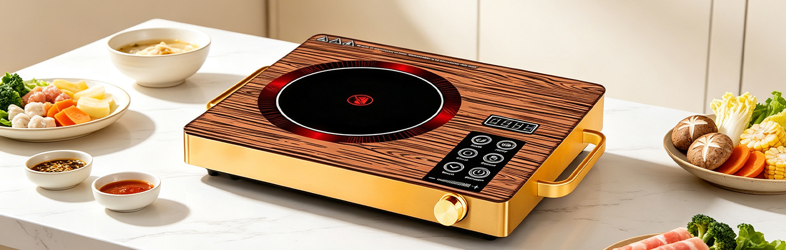 Custom Desktop Infrared Hob with 1 Burners, Portable Tabletop Ceramic Cooker for All Pots, OEM/ODM Wholesale manufacture