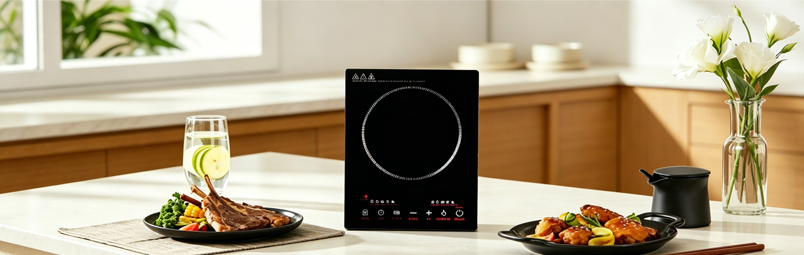 Desktop Induction Hob with 1 Burners, Compact Tabletop Induction Cooker for Home & Office, Custom OEM/ODM details
