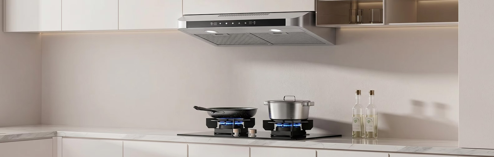 Custom Slim Range Hood with Multiple Styles, High Suction Space-Saving Under Cabinet & Telescopic Cooker Hood, OEM/ODM Kitchen Exhaust Fan supplier