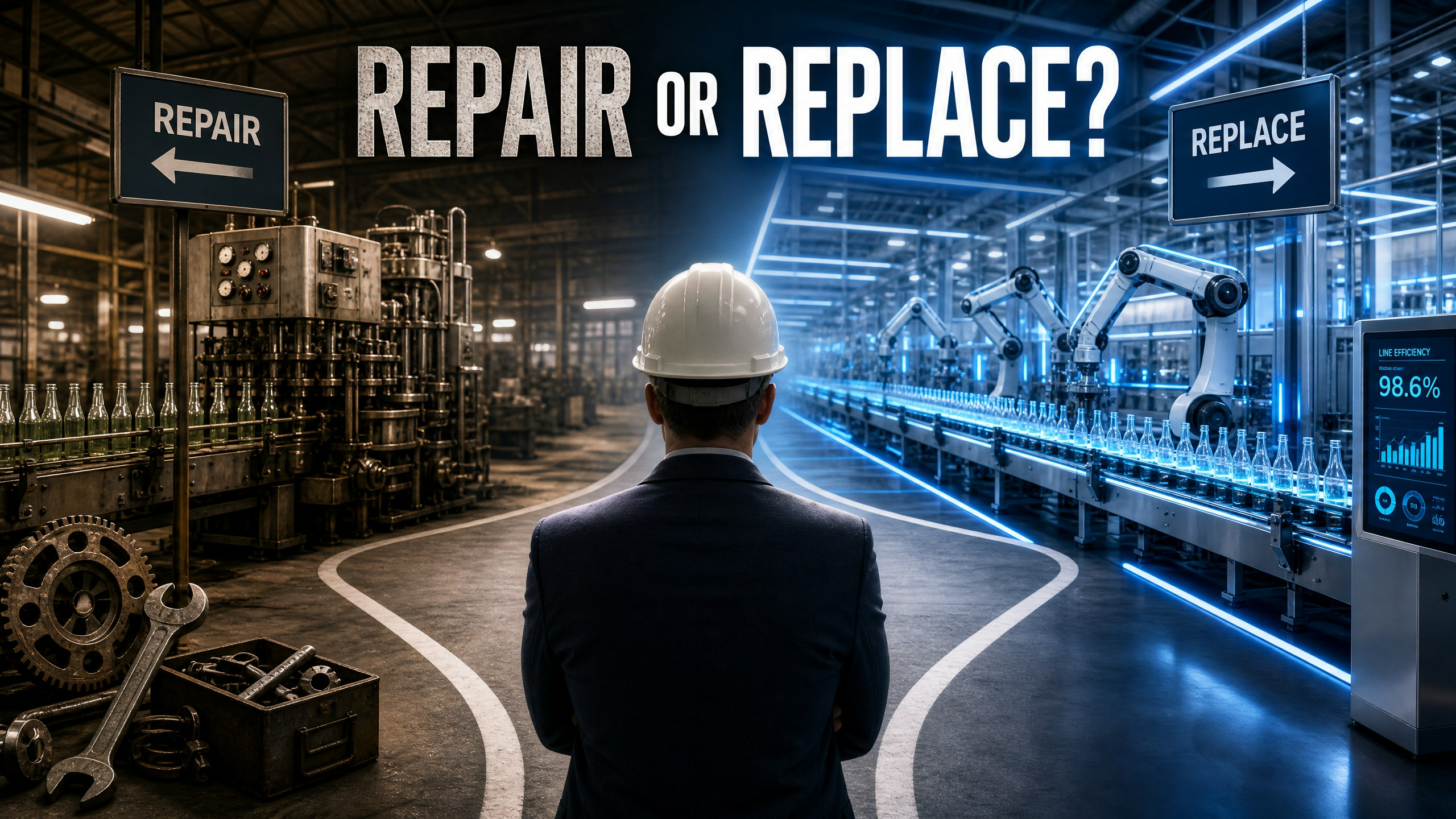 Upgrading Your Old Bottling Line: When to Repair vs. When to Replace with Automation