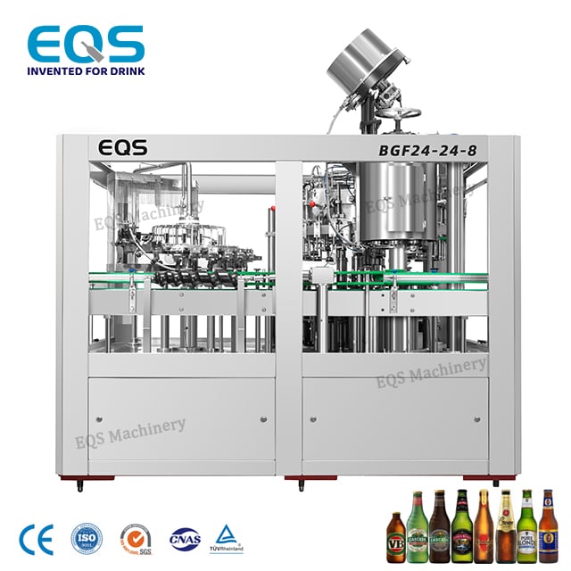 Automatic 4000BPH Ring Pull Cap Beer Glass Bottle Washing Filling Capping Machine