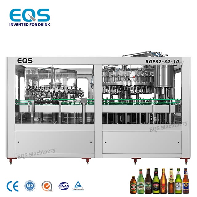 Automatic 6000BPH Beer Glass Bottle Washing Filling Capping Machine