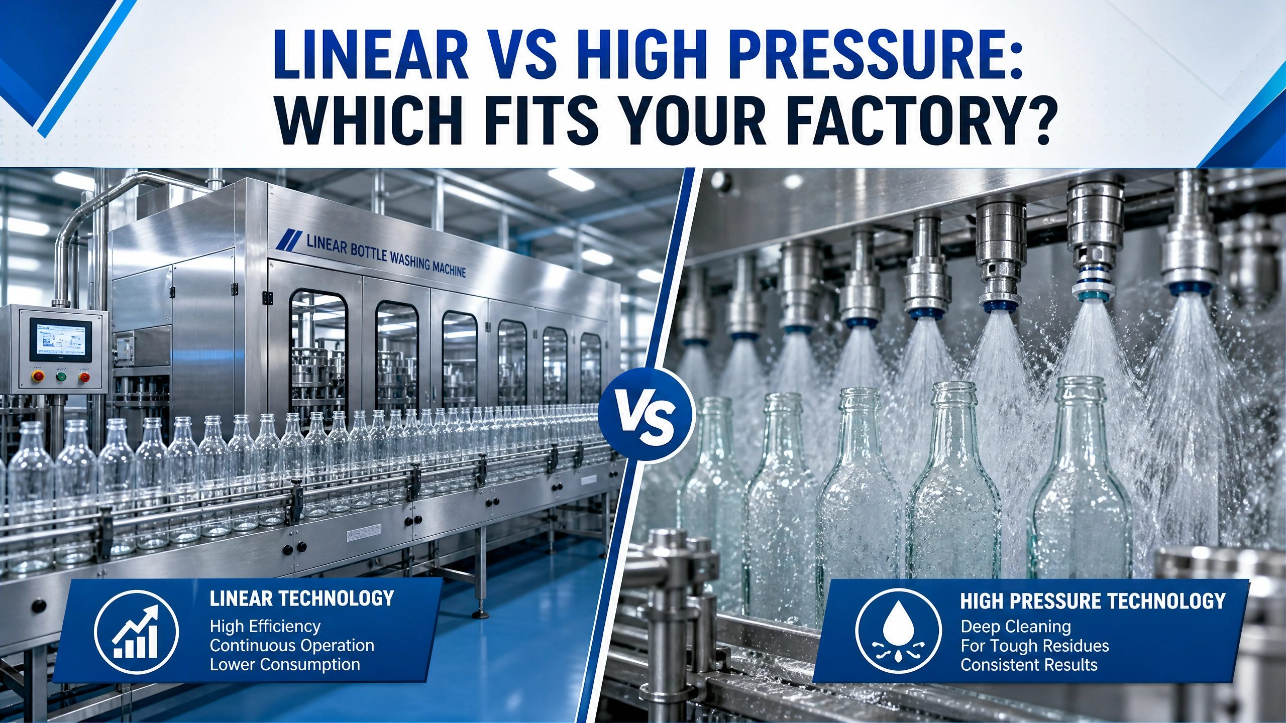 Linear vs High Pressure Bottle Washing Machine: Which Fits Your Factory?