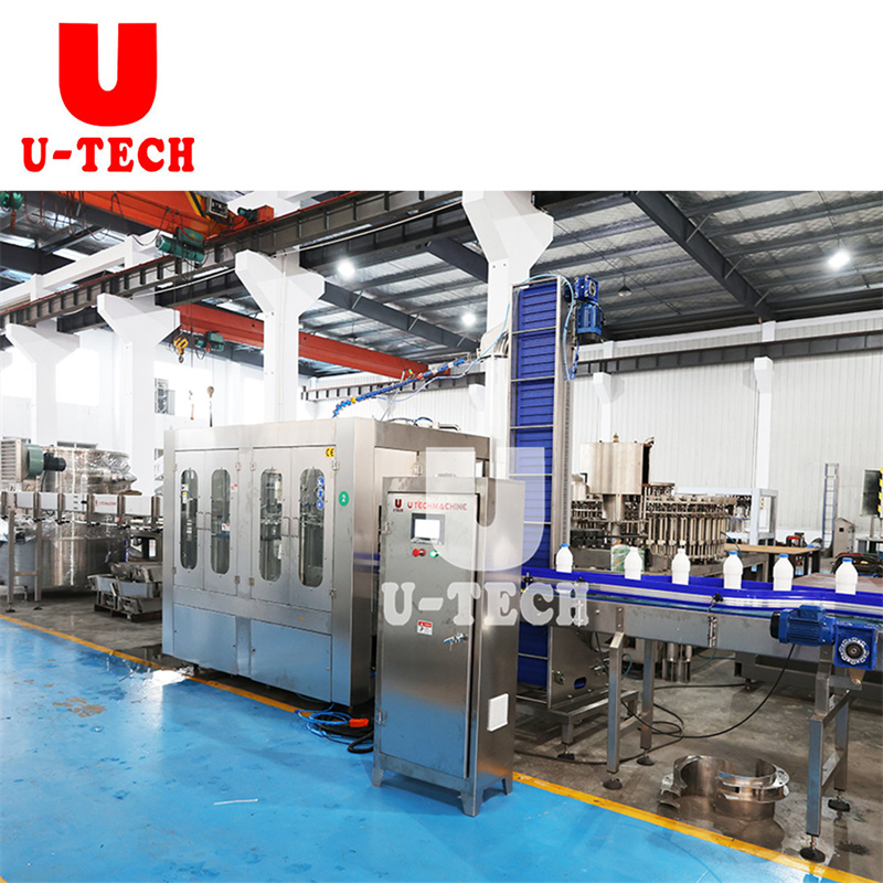 Automatic rotary 3 in 1 small pet bottle pure fresh milk filling capping machine line