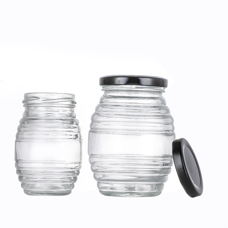 Customized Food Packaging 90ml 100ml 700ml Beehive Glass Honey Jar