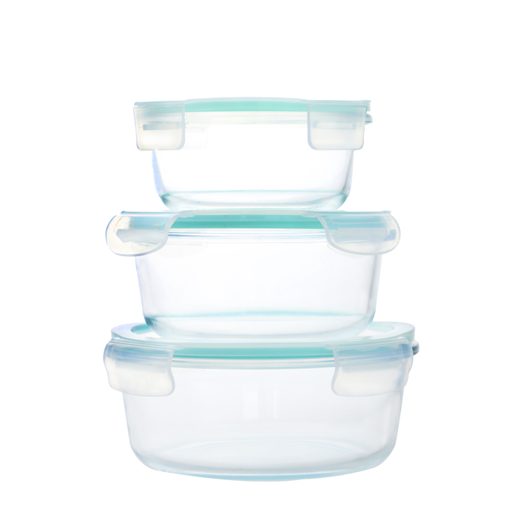 Wholesale 320ml 520ml 800ml Round Glass Storage Bowls with Lids