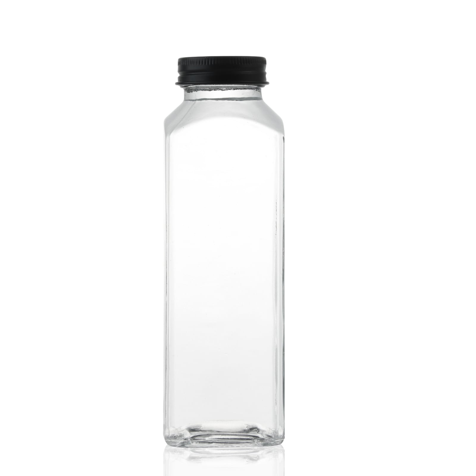 Clear Empty 350ml 420ml 500ml Square Juice Coffee Glass Bottles for Beverages
