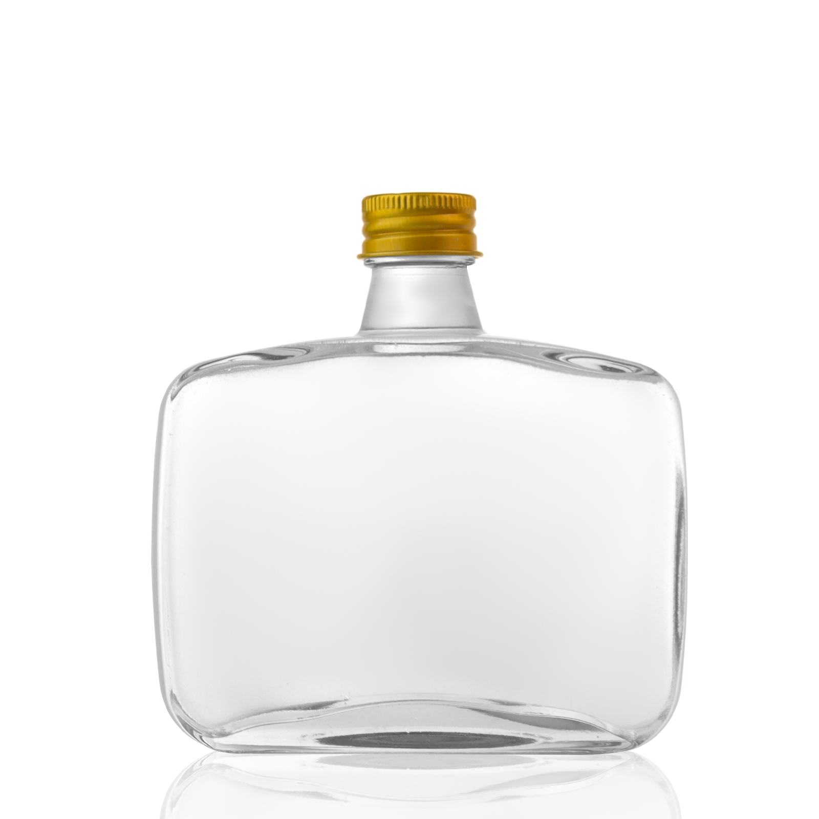 Manufacture Flat 300ml 500ml Bar Party Vodka Whiskey Wine Bottle with Lids