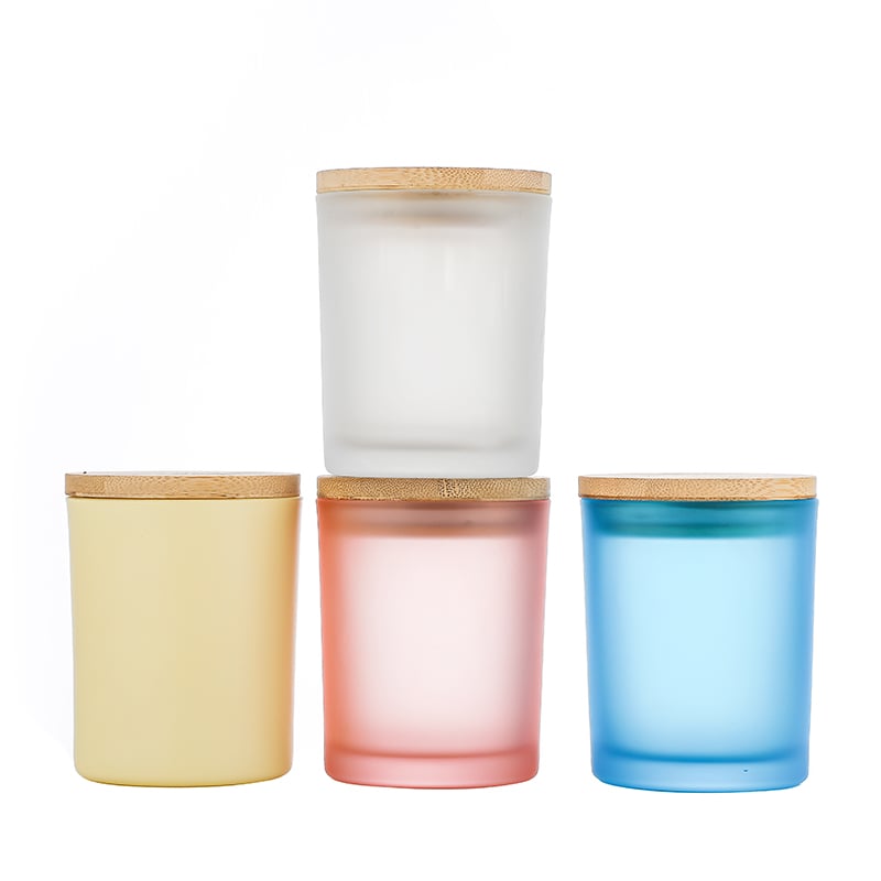 Custom 220ml Luxury Iridescent Rainbow Glass Candle Jars Empty