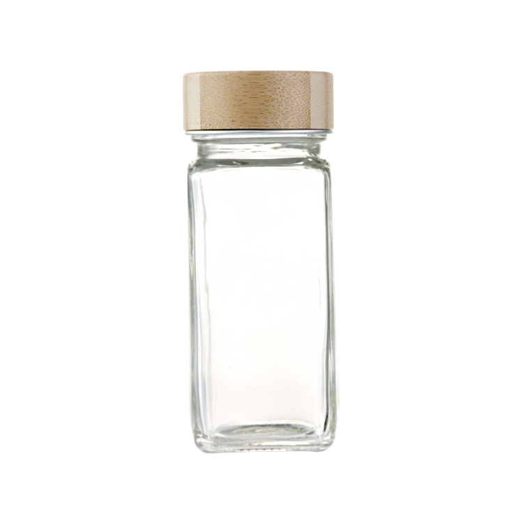 120ml Clear Square Seasoning Spice Glass Bottle Food Grade