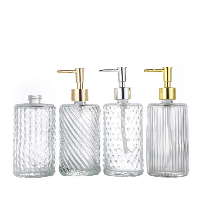 Custom 500ml Glass Lotion Bottles with Pump