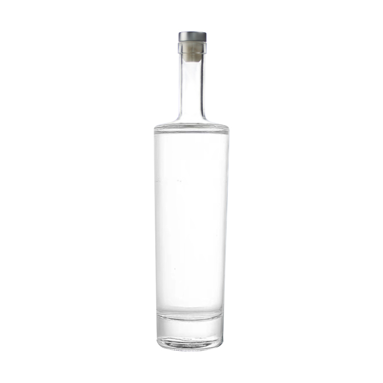 Wholesale 700ml Glass Clear Round Vodka Red Wine Bottle Empty
