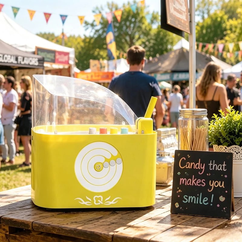sunzee-mg121-yellow-cotton-candy-machine-outdoor-fair-market-scene-1200x800.jpg