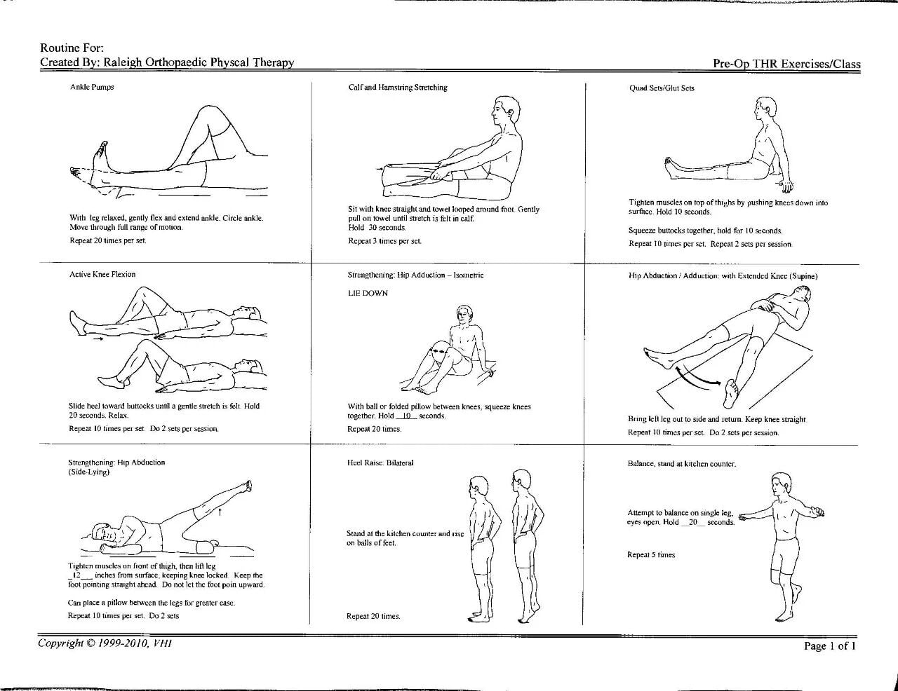 For TKA and THA, preoperative rehabilitation exercises are needed as well, not just after surgery.