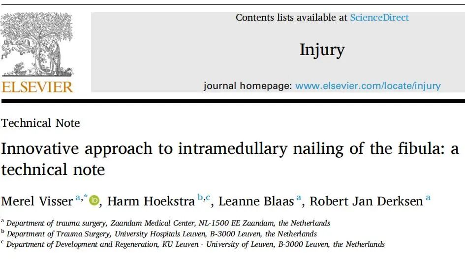 Innovative approach to intramedullary nailing of the fibula: atechnical note