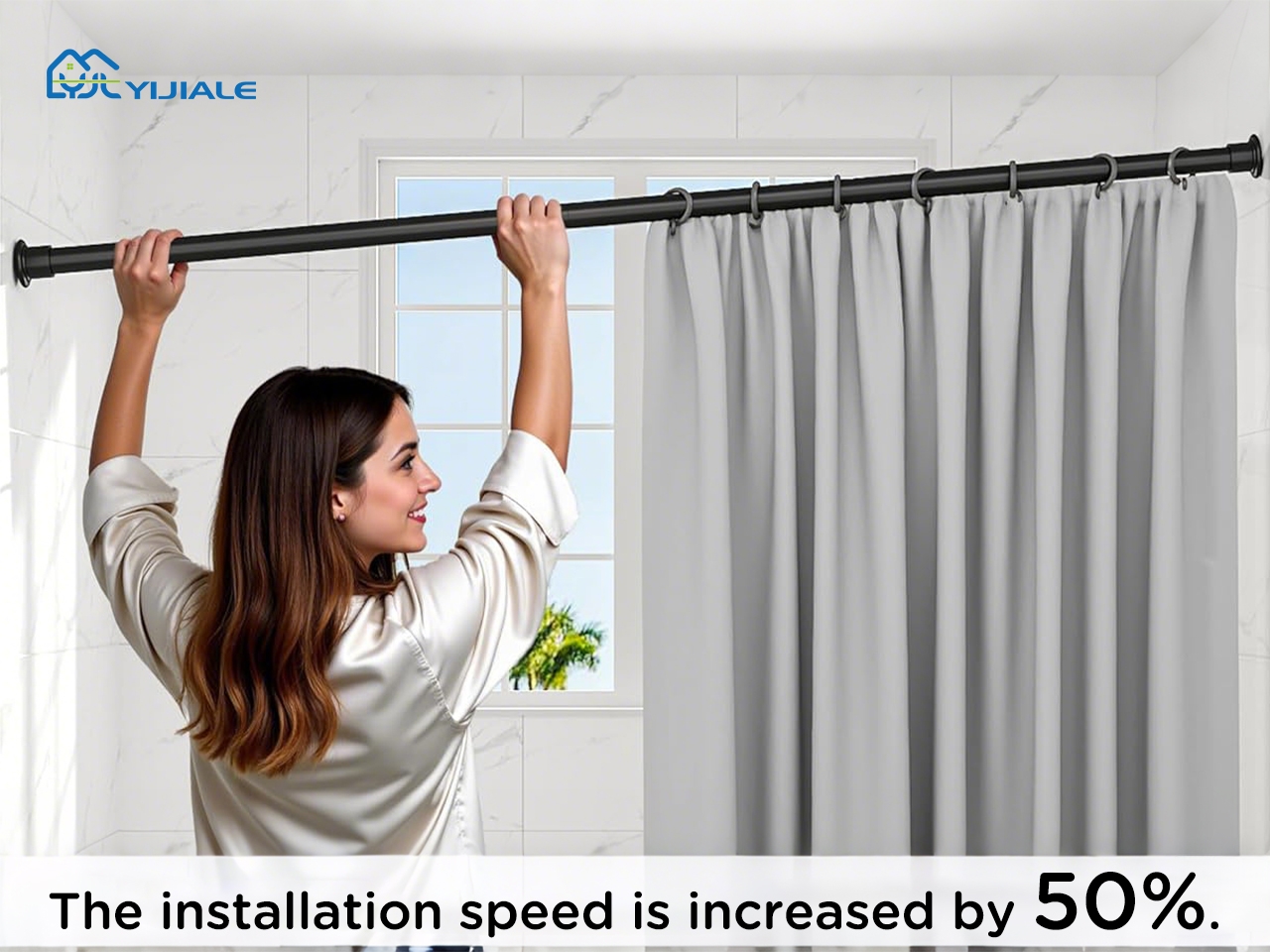 Product Launch: YIJIALE Unveils Upgraded No-Drill Curtain Rod – Achieving 50% Faster Installation