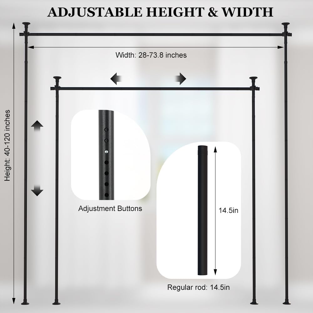 Anywhere Expandable Curtain Rod and Room Divider