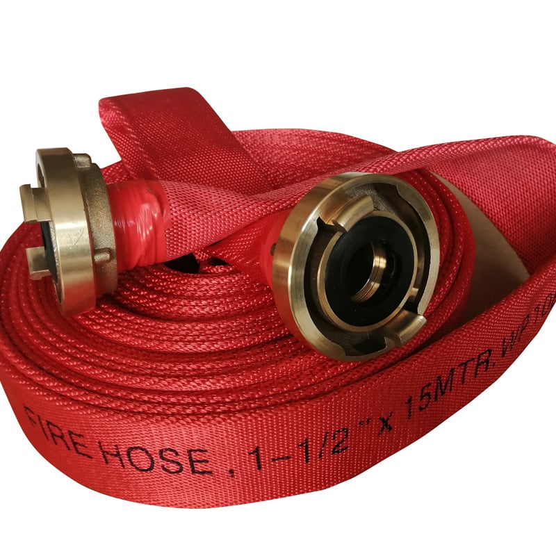 1.5inch Single Jacket Fire Hose - 15M, Red, 10 Bar, Storz Brass Couplings