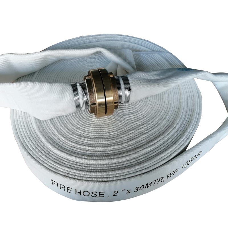 Professional 2-Inch White Fire Hose, 30m Length, 13 bar Working Pressure