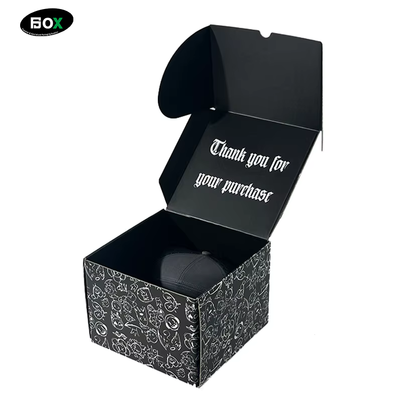 Custom logo Fashionable and Easy-to-form Recyclable Waterproof Corrugated Mailer Box Packaged Is Used to Hats