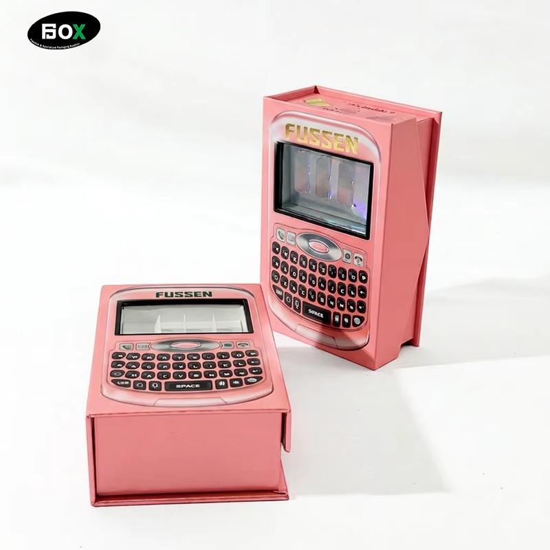 TIANJIN FUSSEN Eco Friendly Small Rigid Magnetic Box for Press on Nails Custom Logo Pink Empty Packaging Case