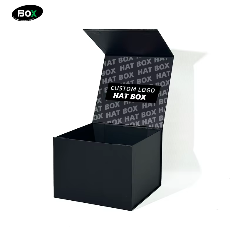 Luxury Custom Magnetic Vintage Collapsible Hat Boxes with Print for Dandy Decorative Barbas Hats Cap Box
