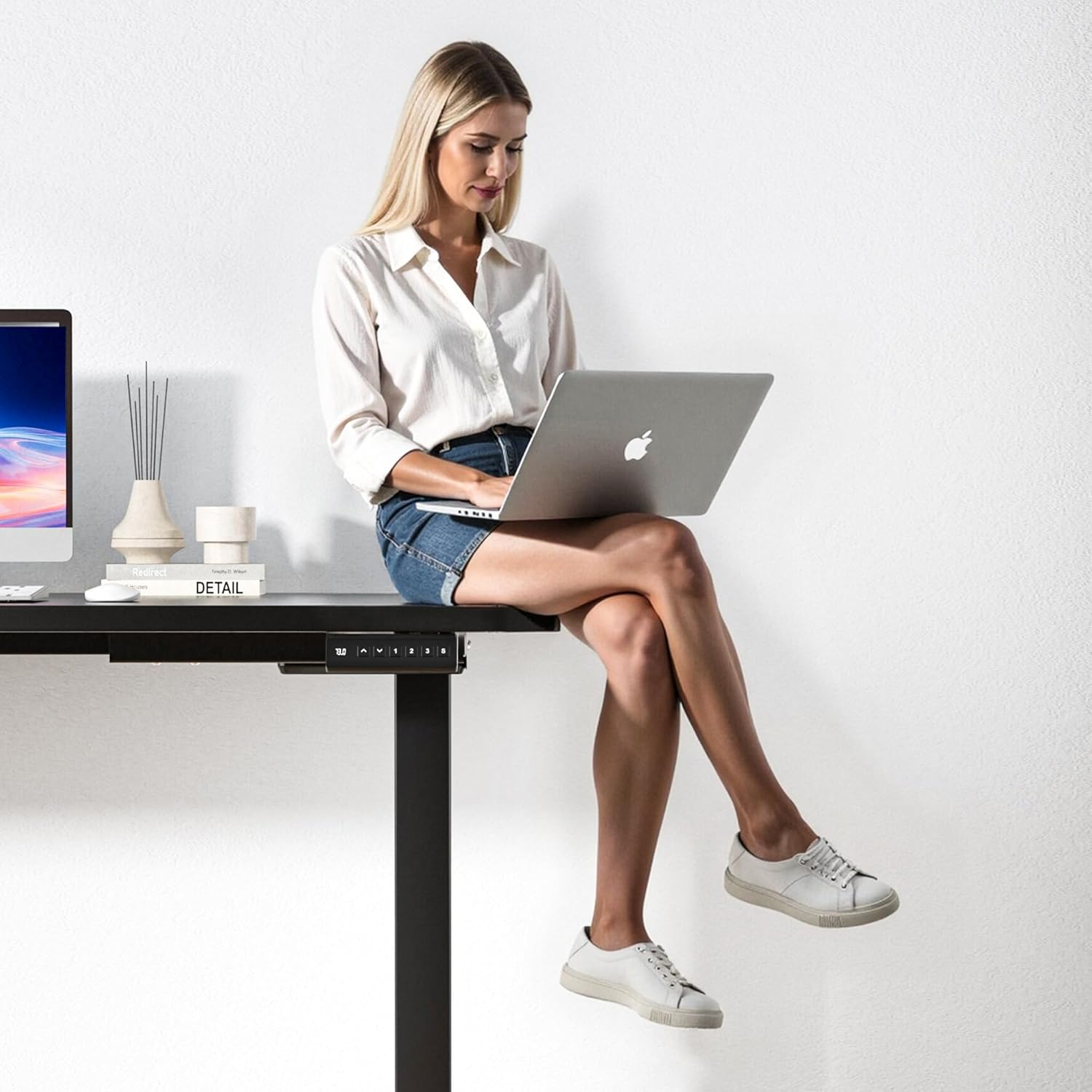 ED8-F Electric Height Adjustable Standing Desk Frame Dual Motor Extendable Table Legs 150KG/330LB Load Capacity