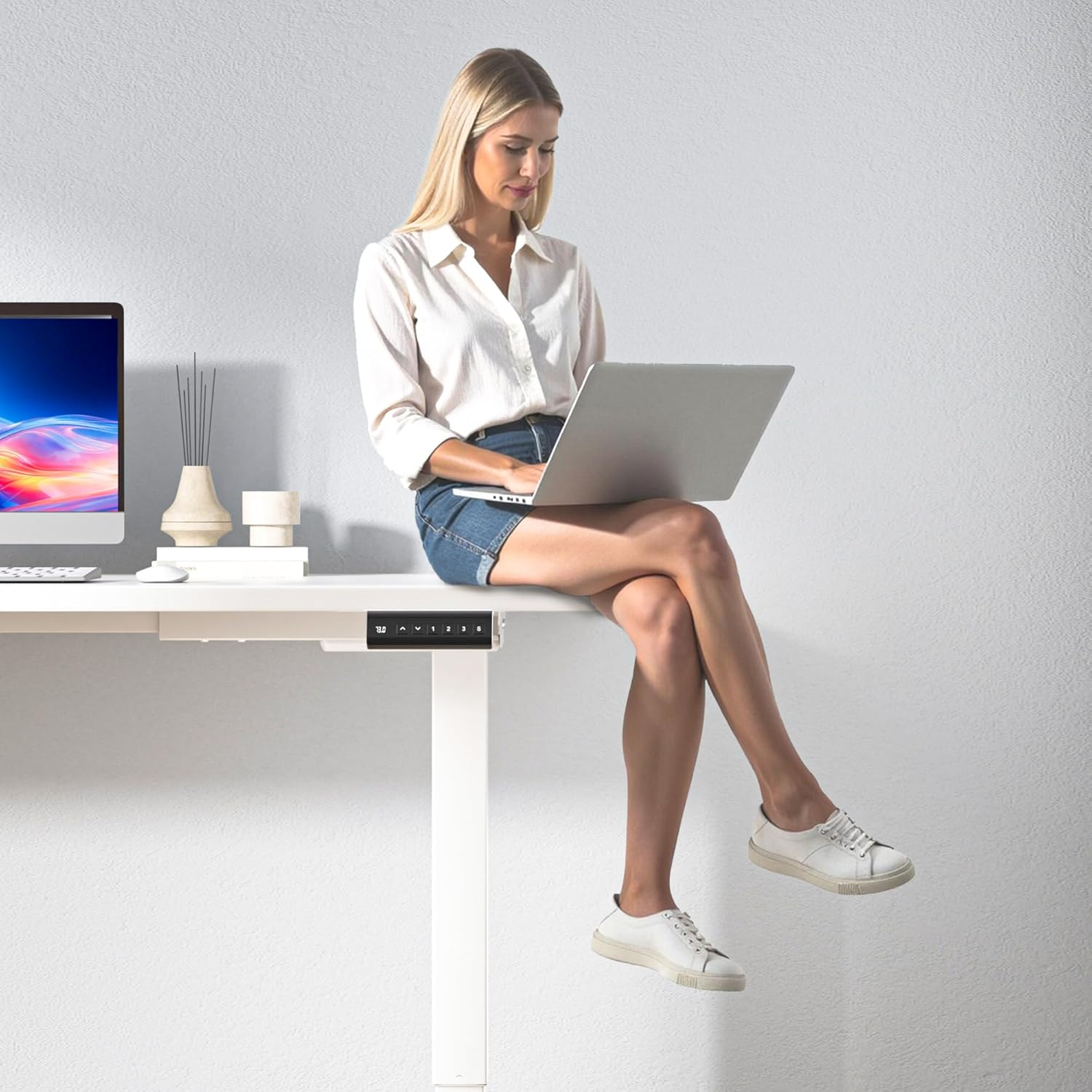 ED8-F 330LB Load Capacity Electric Standing Desk Extendable Frame Dual Motor Height Adjustable Table Legs Custom