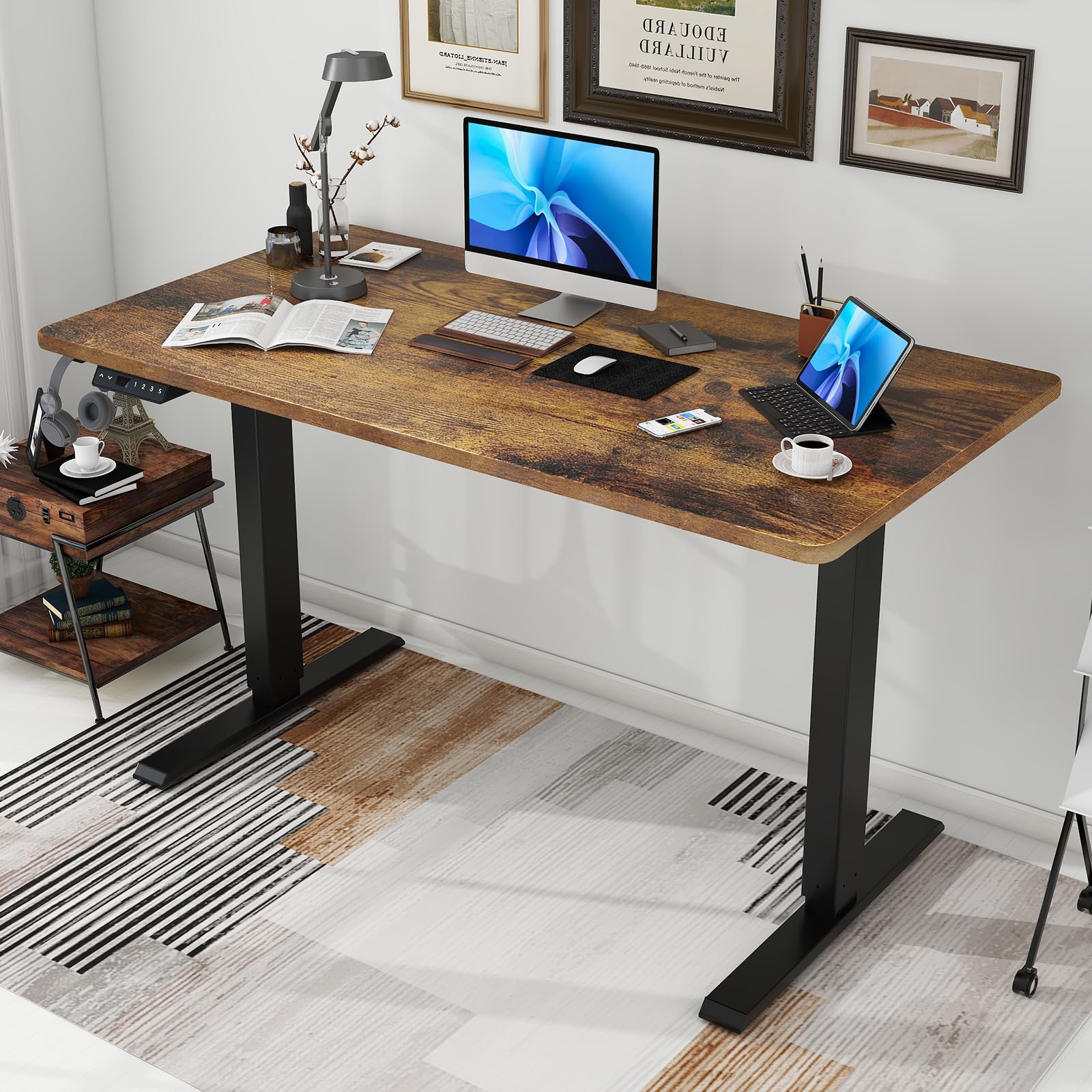 ES7-F Ergonomic Electric Standing Table Legs Single Motor Height Adjustable Standing Desk Extendable Frame