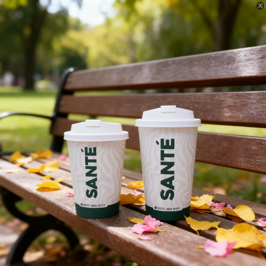 How do paper cups for coffee shops align with eco-brand image?