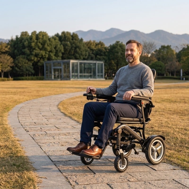 bc-ea8000-xs-power-wheelchair-user-outdoor-stone-path-park.jpg