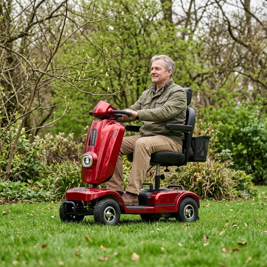 red-four-wheel-mobility-scooter-rider-grassy-lawn-spring.jpg