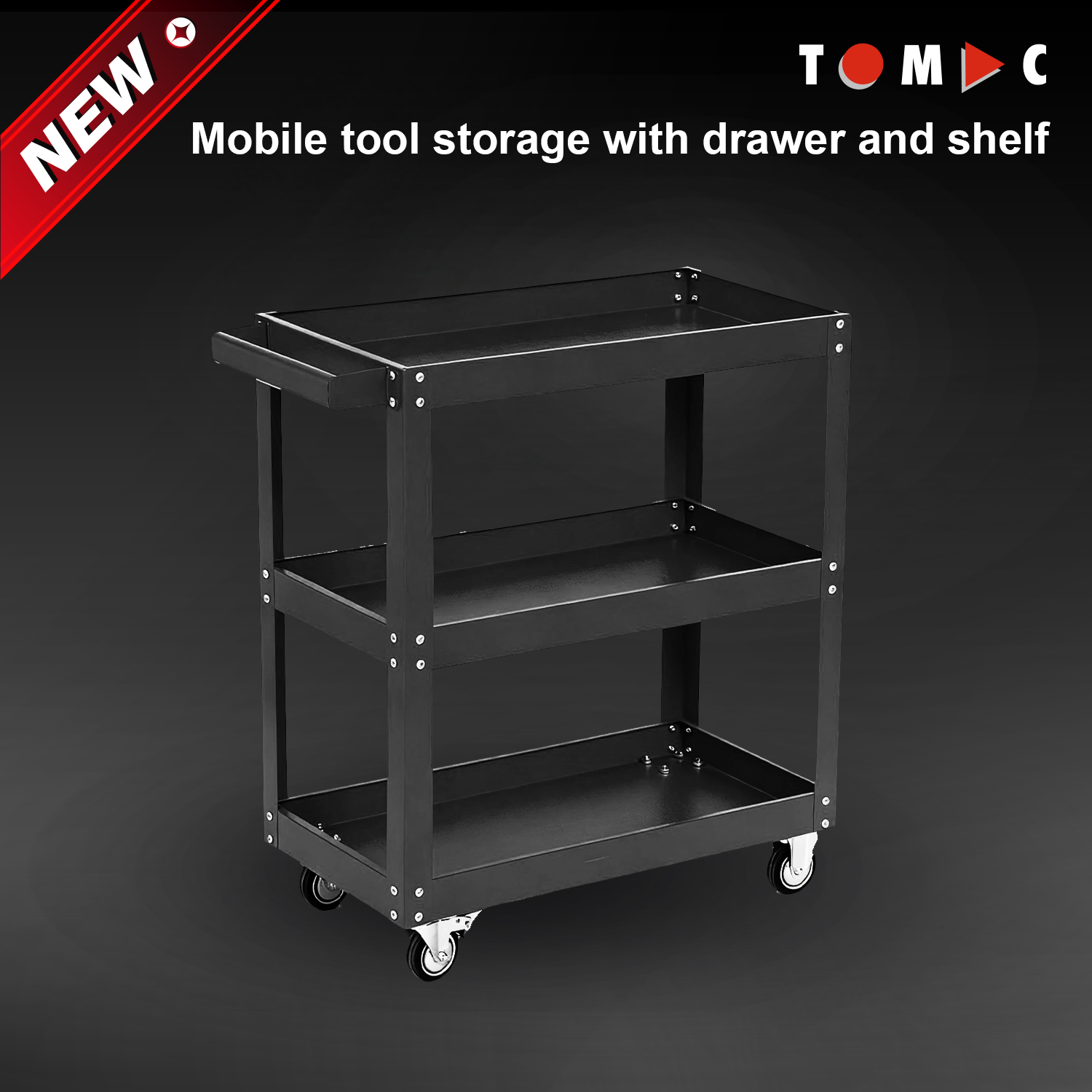 TC1203 TOMAC Light Duty 3-Shelf Tool Cart