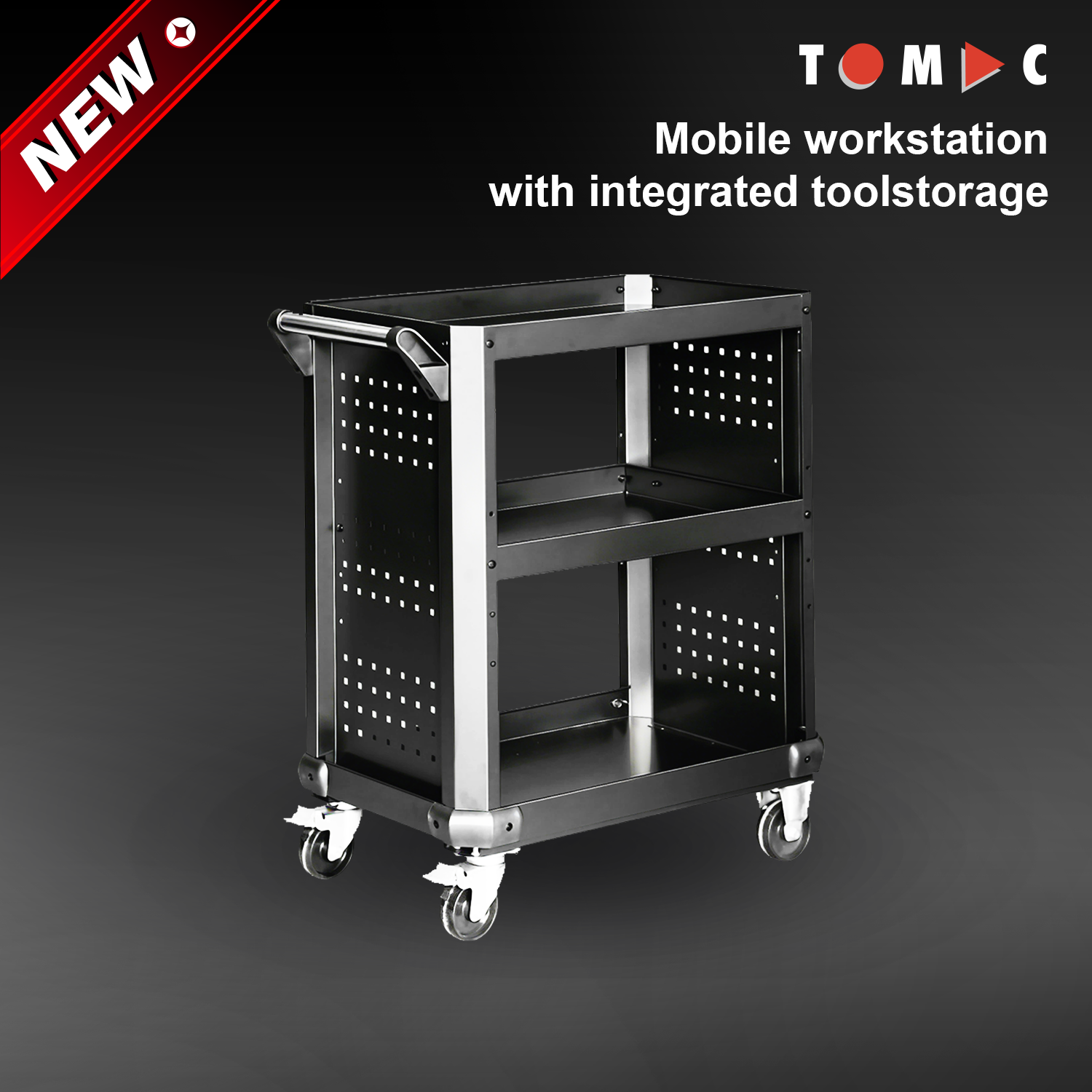 TC1323SP TOMAC Heavy Duty Tool Cart with Pegboard
