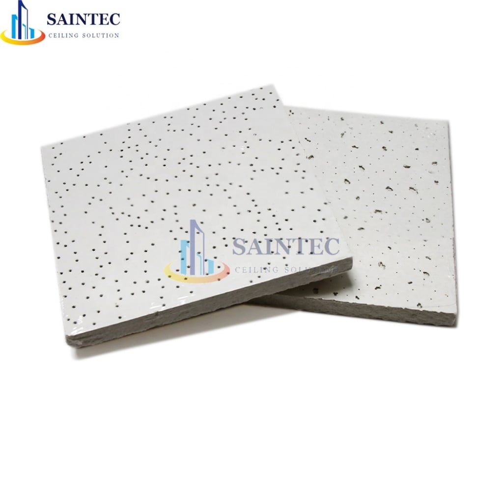 Modern Style Mineral Fiber Suspended Ceiling System Waterproof Moisture-Proof Fireproof Soundproof Heat Insulation 60*60 Square