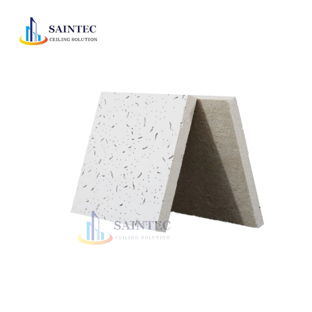 Modern Design Acoustic Mineral Fiber Square Ceiling Tiles Regular Edge Soundproof Waterproof Fireproof for Hotel Use