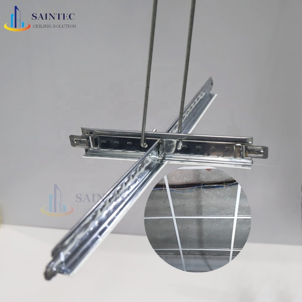 Galvanized Steel Ceiling T Grid, Drop Ceiling Grid 2' Cross T White