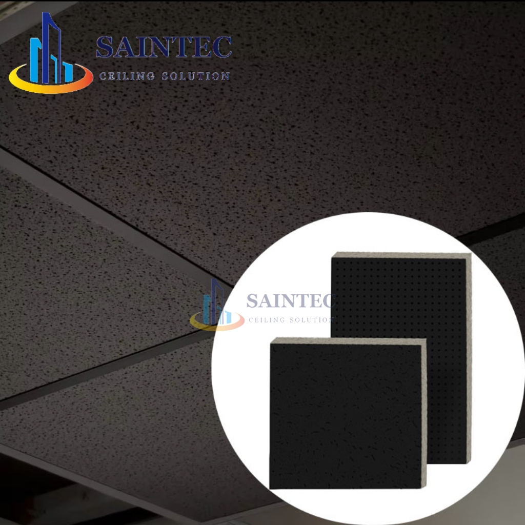 Modern 600X600 Acoustic Mineral Fiber Board Waterproof and Fireproof Square Ceiling Tiles for Cinemas Artistic Design