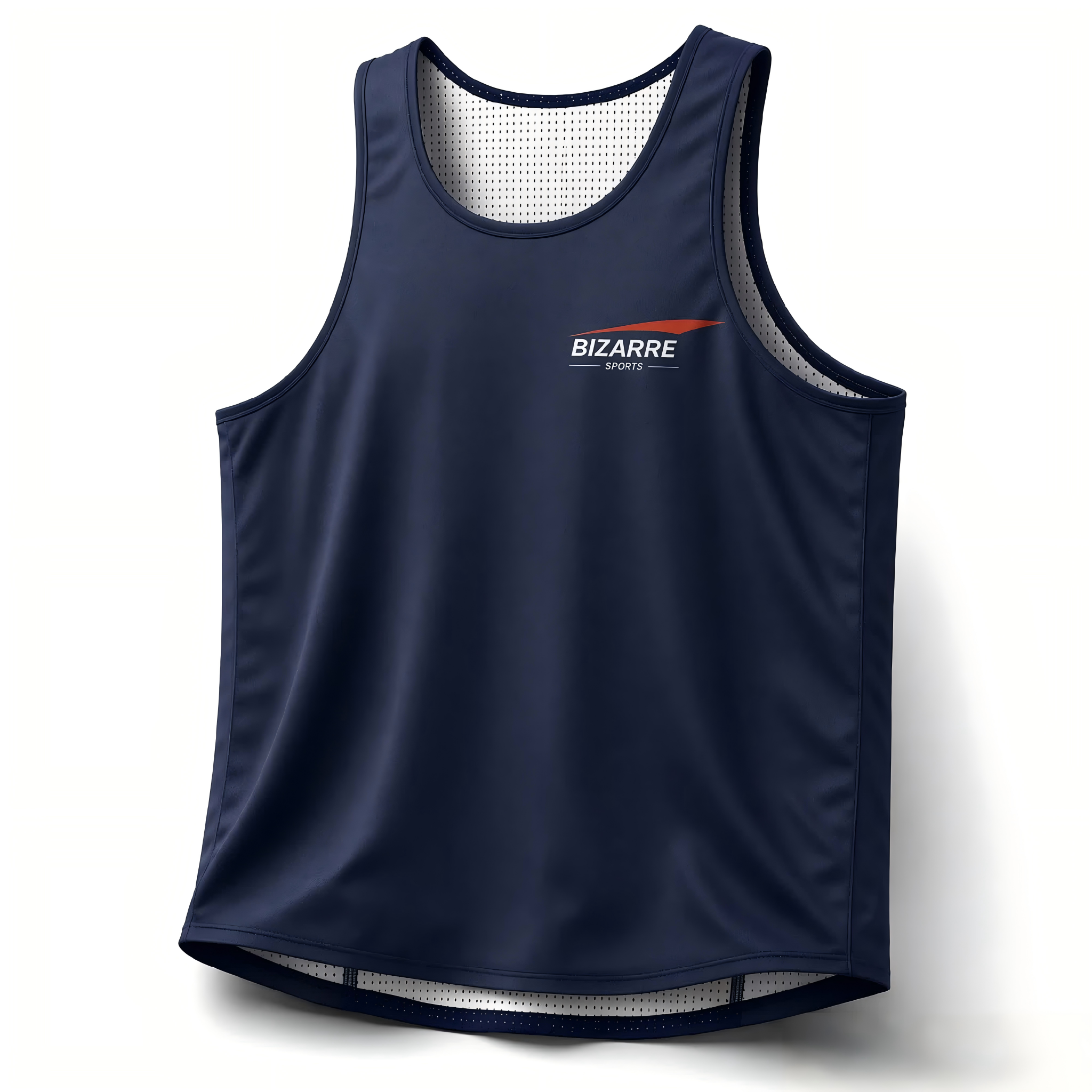  High-Reflective Navy Blue Night Running Tank | Unisex High-Elastic Seamless Gym Vest