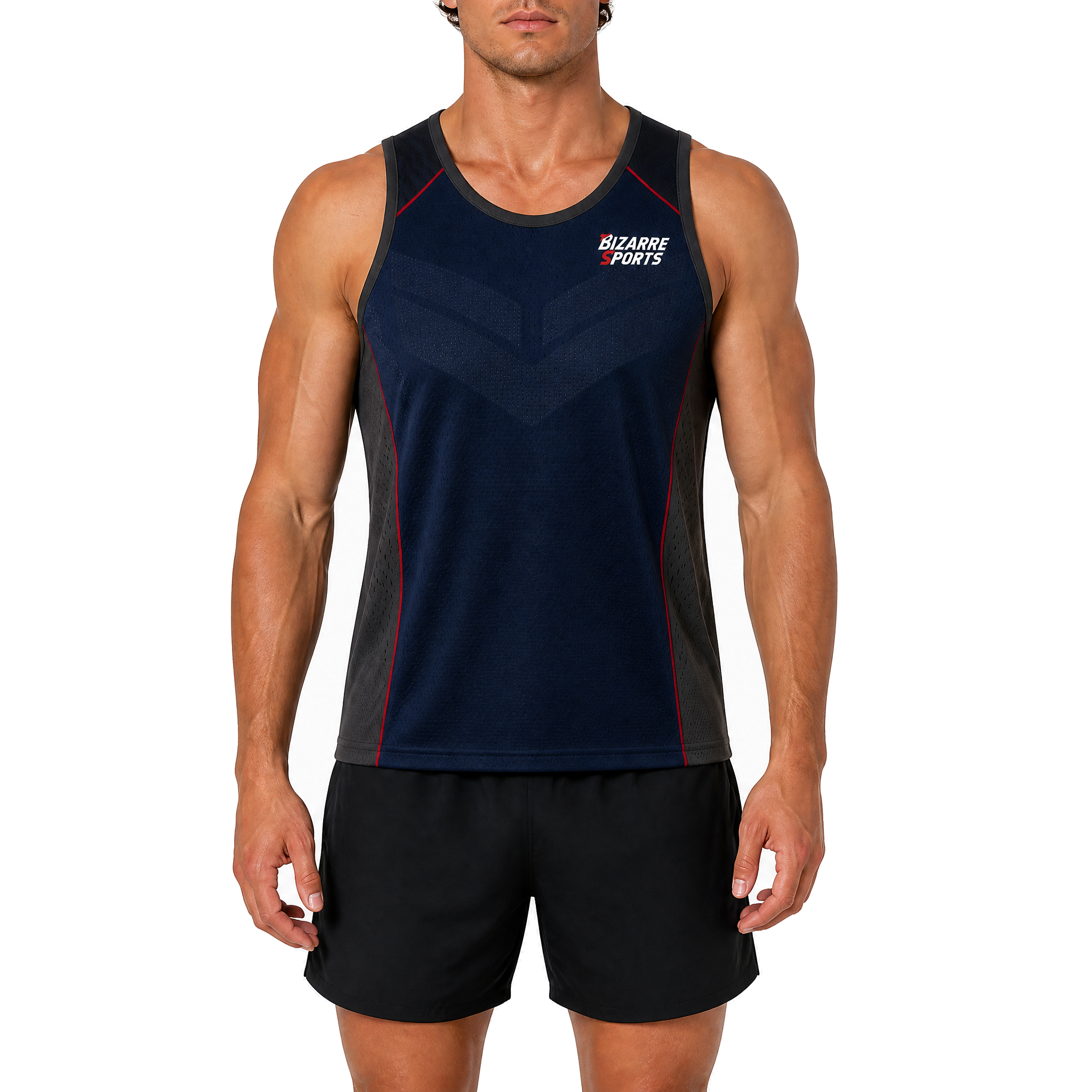 Men's Sporty Quick Dry Fitness Seamless Tank Top Custom Name Logo Outdoor Sports Marathon Running Vest Breathable Lightweight