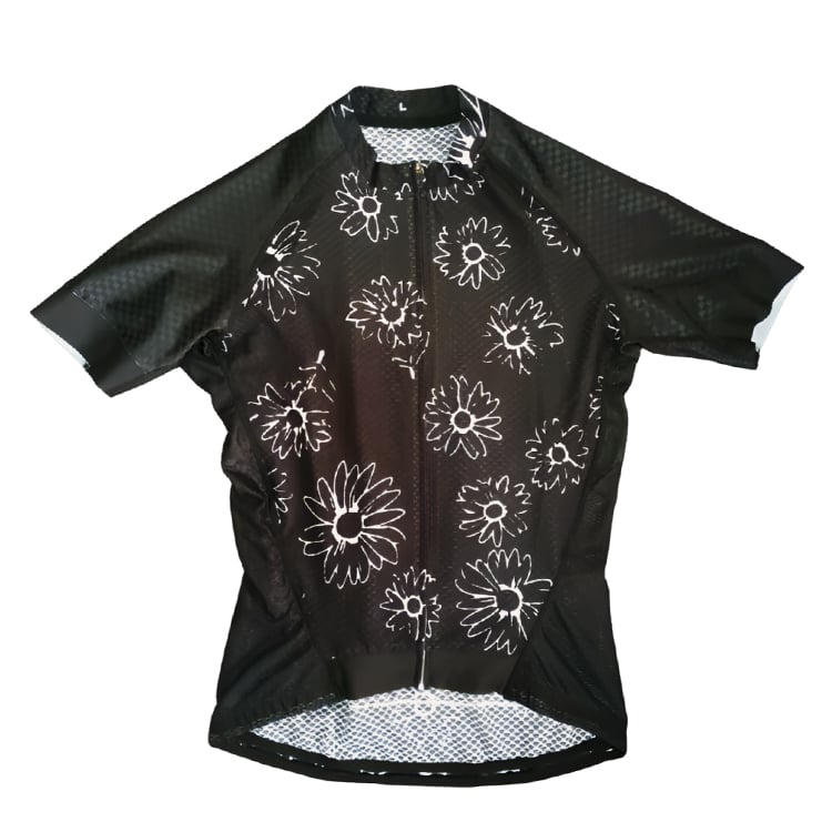 set di attrezzatura da ciclismo 76 con bretelle e maglia personalizzabili con logo sublimato e imbottitura integrata, progettato per comfort e stile in ogni pedalata