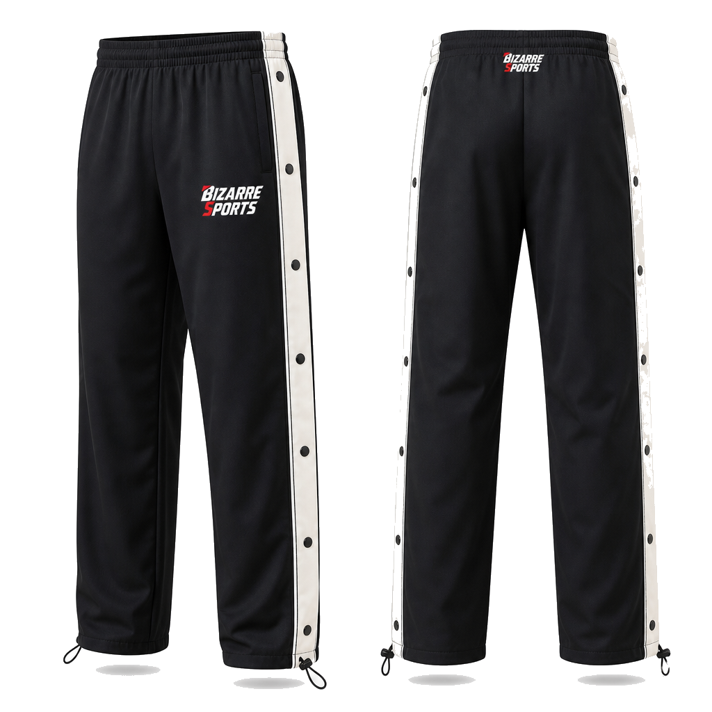 Basketball Tearaway Pants with Contrast Side Stripes Retro Team Training Layer