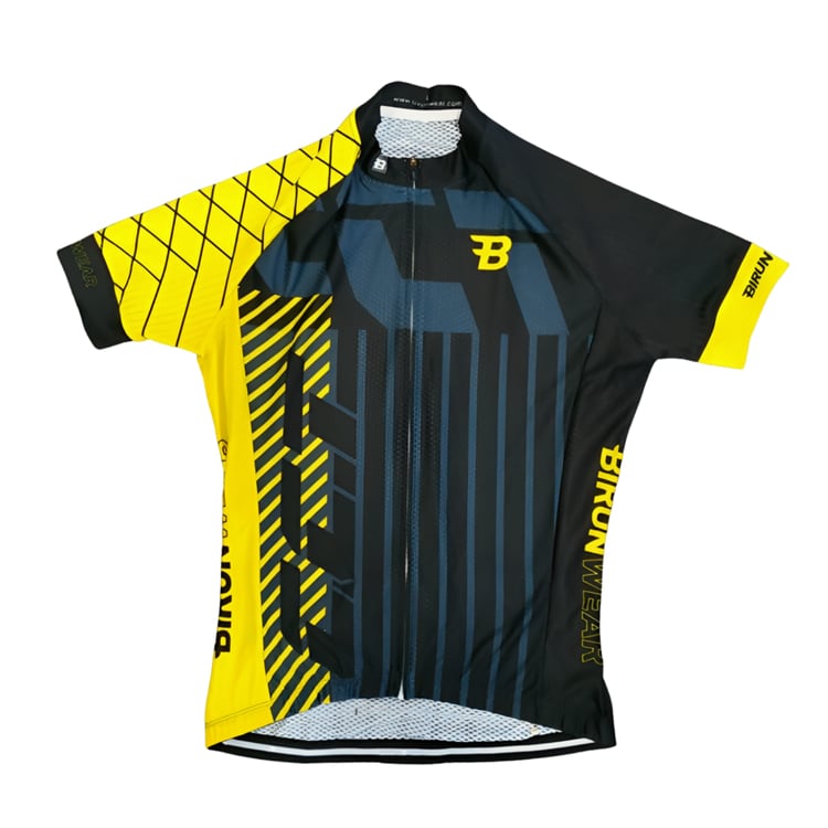 maglia da ciclismo a maniche corte con zip integrale 75 per guida estiva, allenamento o kit di squadra con logo personalizzato in sublimazione